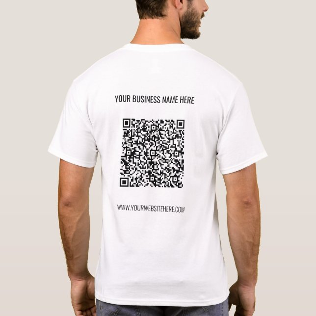 Your QR Code Business Name Website Company T-Shirt (Back)