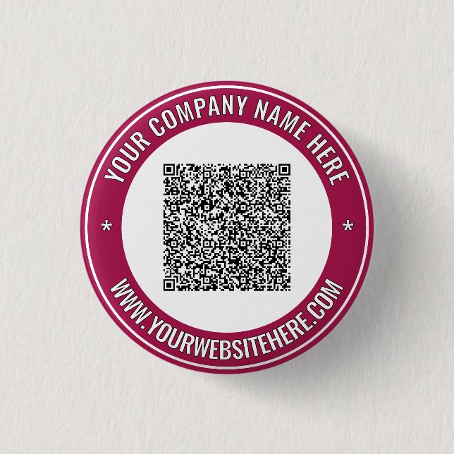 Your QR Code Business Promotional Button Template (Front)