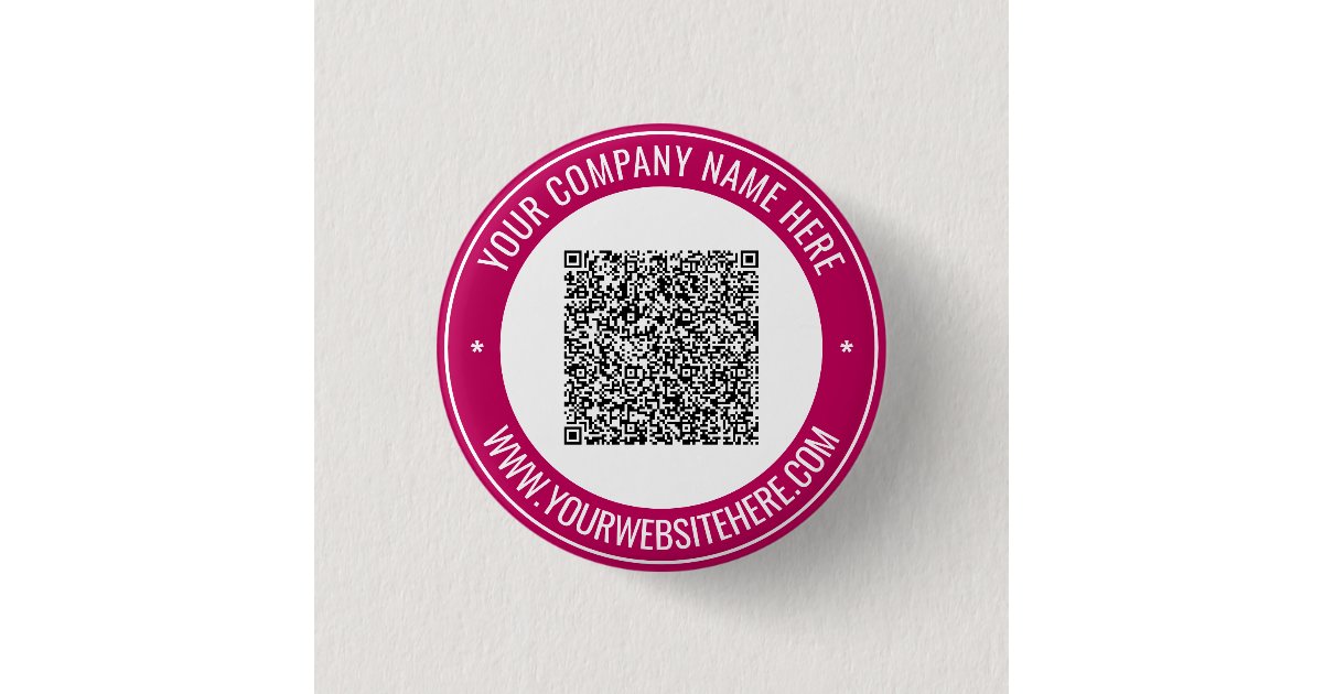 Your QR Code Business Promotional Buttons Template | Zazzle