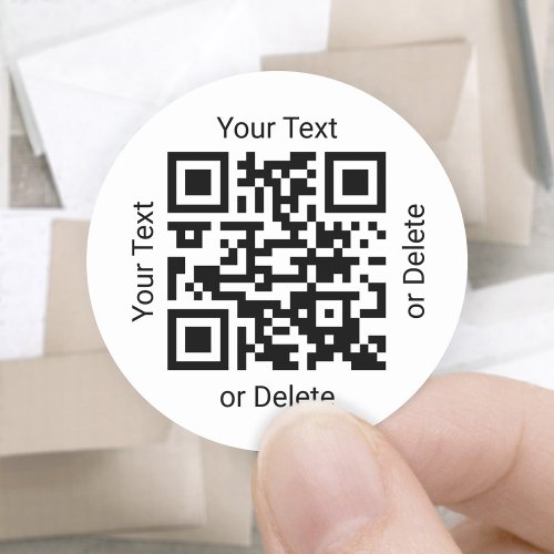 Your QR Code Business Promotional Simple Minimal Classic Round Sticker