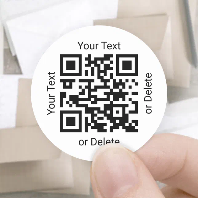 Your QR Code Business Promotional Simple Minimal Classic Round Sticker ...