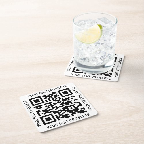 Your QR Code Business Promotional Simple Minimal Square Paper Coaster