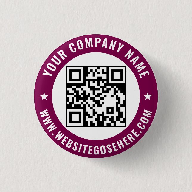 Your QR Code Business Promotional Template Design Button (Front)