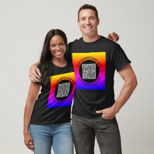 Your QR Code Business T-Shirt Example Custom Text