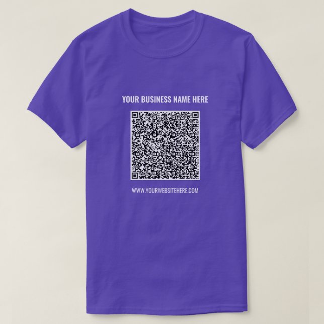 Your QR Code Business T-Shirt Example Custom Text (Design Front)