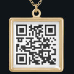 Your QR Code Business Website Simple Promotional Gold Plated Necklace<br><div class="desc">Promote your business to potential customers with a modern and professional custom QR code gold plated necklace. All text on this template is simple to personalize or delete. The scannable code makes it easy for clients to find your company website online and connect with your internet advertising and social media...</div>