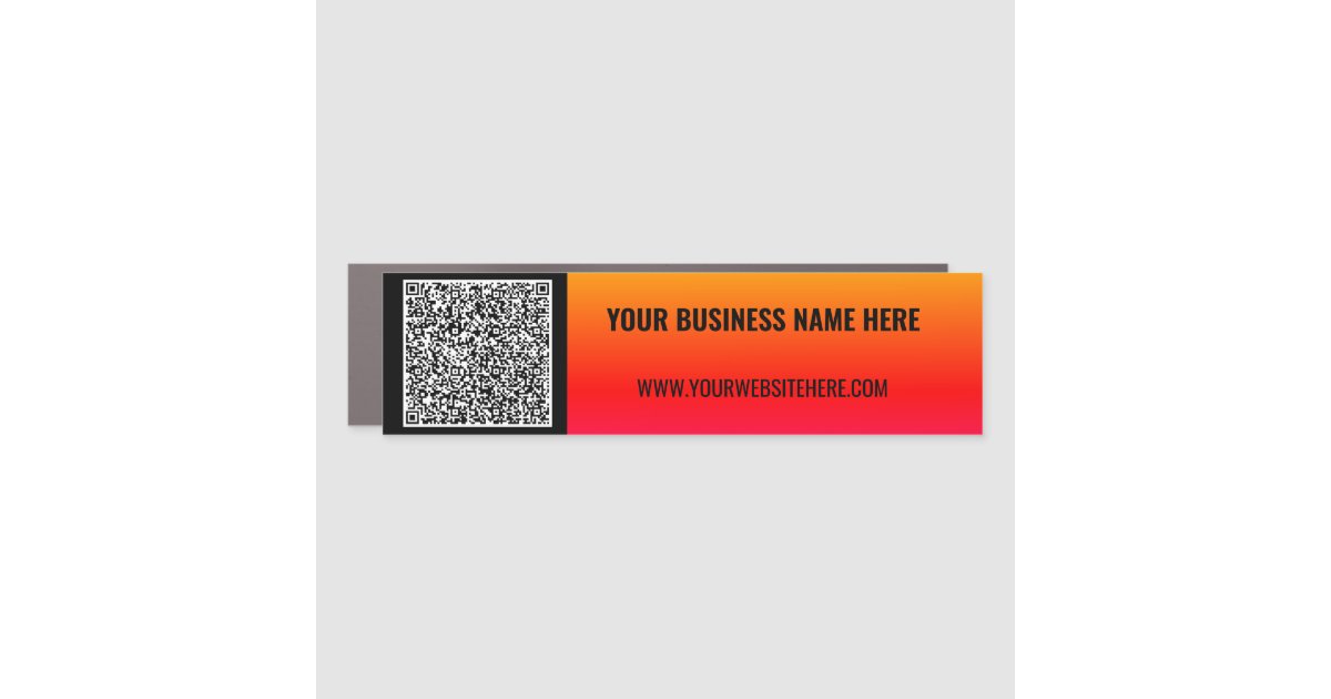 Your QR Code Car Magnet with Custom Text | Zazzle