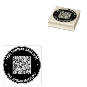 Your QR Code Color Roud Rubber Stamp Example