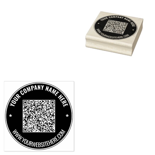 Your QR Code Color Roud Rubber Stamp Example (Stamped)