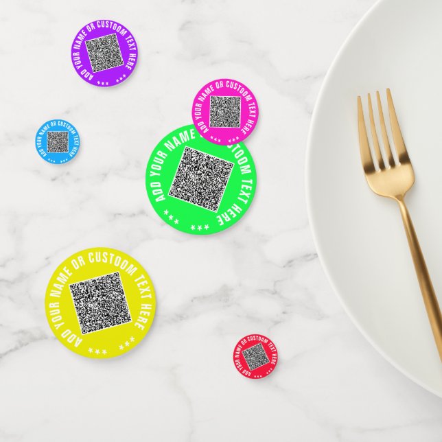 Your QR Code Confetti Template Custom Text Colors (Group)