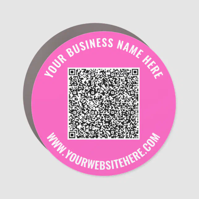 Qr Code Name Text Your QR Code Custom Name Text Business Car Magnet | Zazzle
