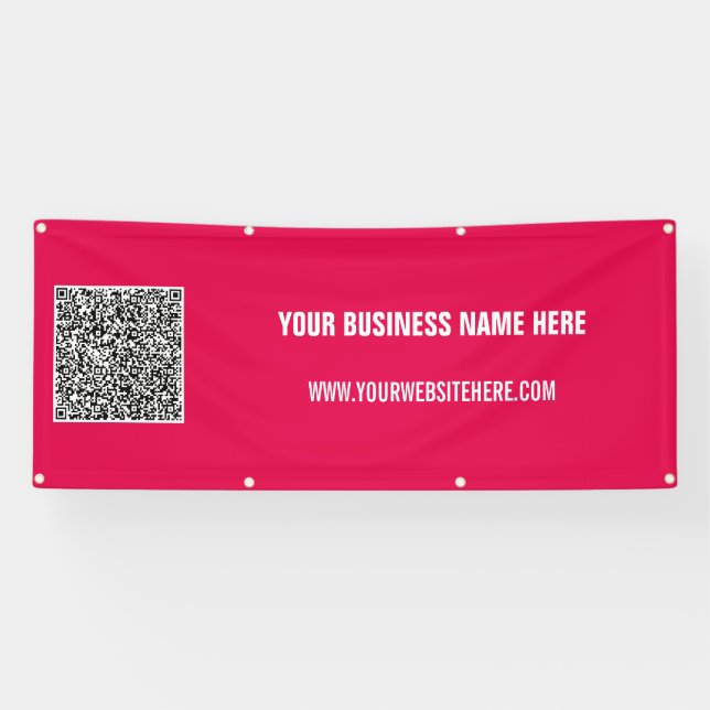 Your QR Code Custom Text and Color Banner (Horizontal)