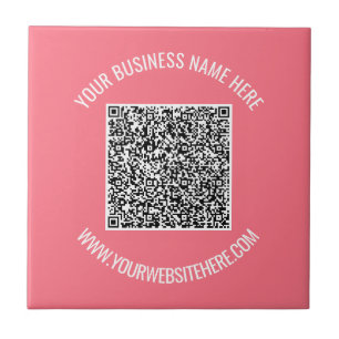 Your QR Code Custom Text and Color Ceramic Tile