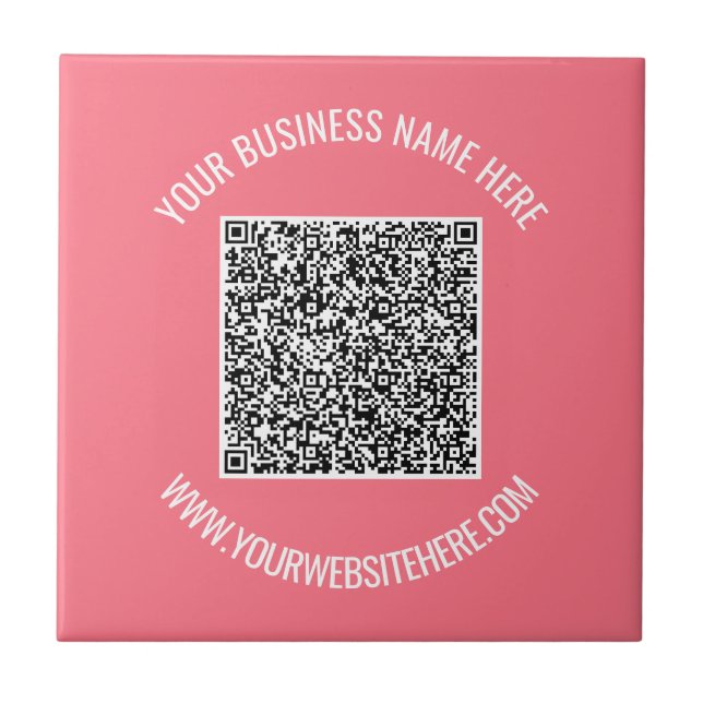 Your QR Code Custom Text and Color Ceramic Tile (Front)