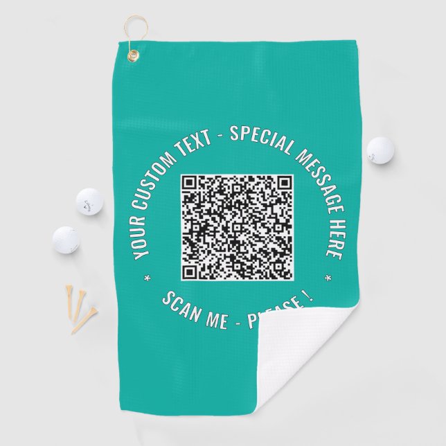 Your QR Code Custom Text and Color Golf Towel (InSitu)