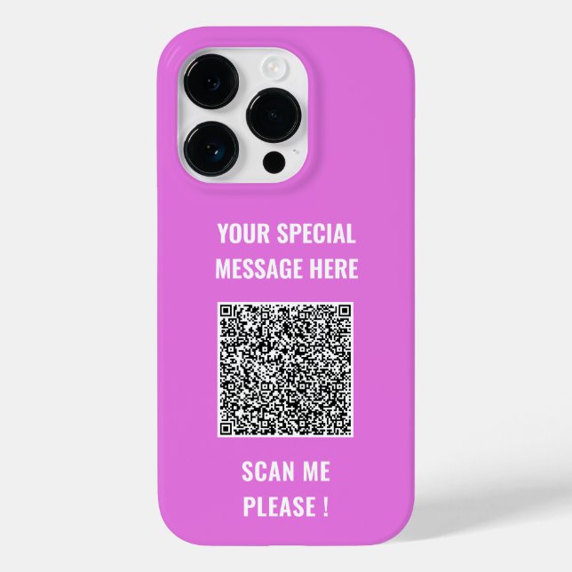 Your QR Code Custom Text and Color iPhone Case (Back)