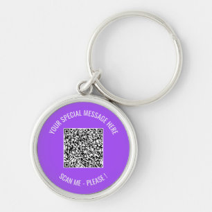 Your QR Code Custom Text and Color Keychain Gift