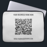 Your QR Code Custom Text and Color Laptop Sleeve<br><div class="desc">Custom Colors and Fonts - Design Your Own Personalized Laptop Sleeves with QR Code Scan Info and Name Website or Custom Text Promotional Business Laptop Sleeve / Gift - Add Your QR Code - Image - Photo or Logo / and Name - Company / Website or E-mail or Phone -...</div>