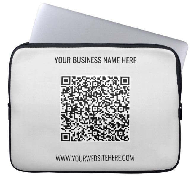 Your QR Code Custom Text and Color Laptop Sleeve (Front)