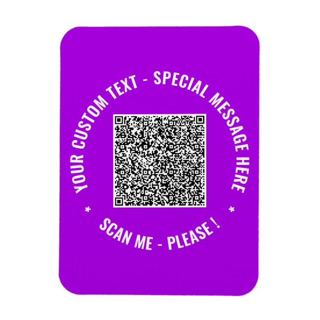 Your QR Code Custom Text and Color Magnet Gift (Vertical)