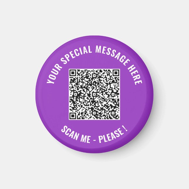 Your QR Code Custom Text and Color Magnet Template (Front)
