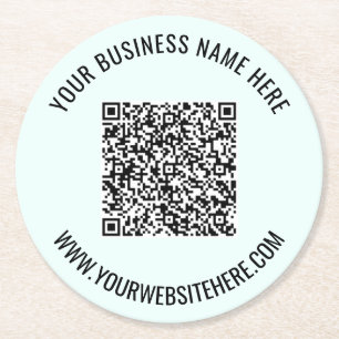 Your QR Code Custom Text and Color Paper Coaster