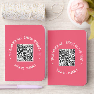 Your QR Code Custom Text and Color Personalized Foil Vow Books