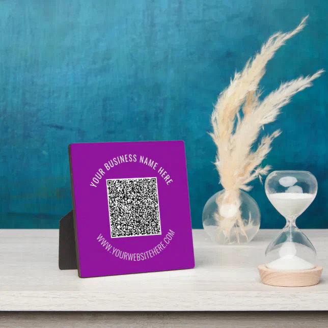 Code Save Plaque Your QR Code Custom Text and Color Plaque Template | Zazzle