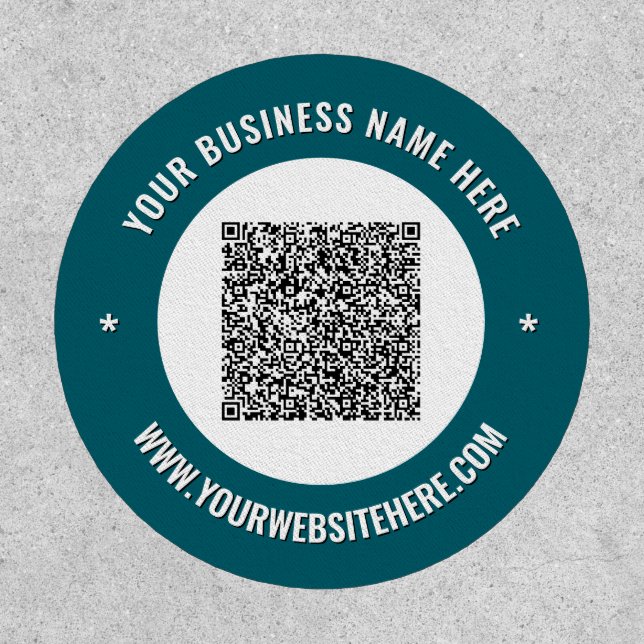 Your QR Code Custom Text and Colors Business Patch (Front)