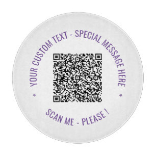Your QR Code Custom Text and Colors Cutting Board