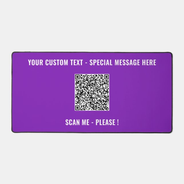 Your QR Code Custom Text and Colors Desk Mat (Front)