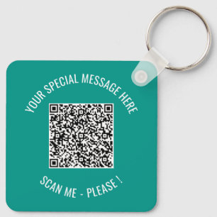 Your QR Code Custom Text and Colors Gift Keychain