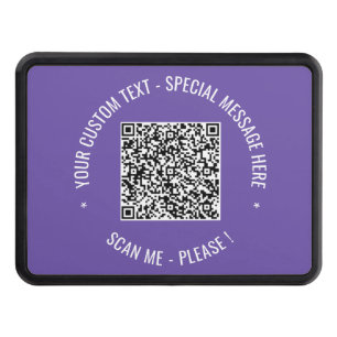 Your QR Code Custom Text and Colors Hitch Cover