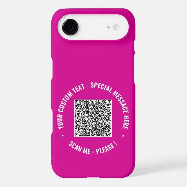 Your QR Code Custom Text and Colors iPhone Case (Back)