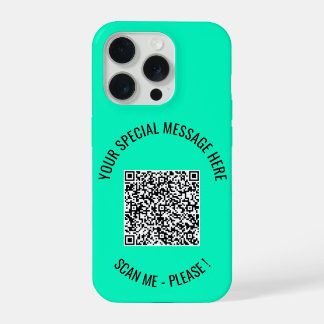 Your QR Code Custom Text and Colors iPhone Case (Back)