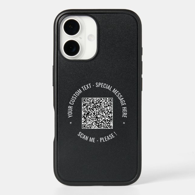 Your QR Code Custom Text and Colors iPhone Case (Back)