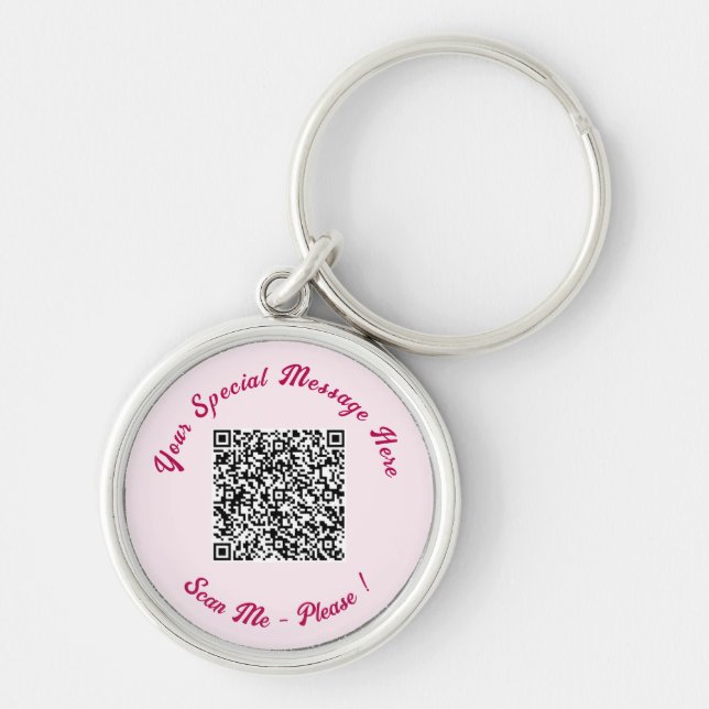 Your QR Code Custom Text and Colors Keychain (Front)