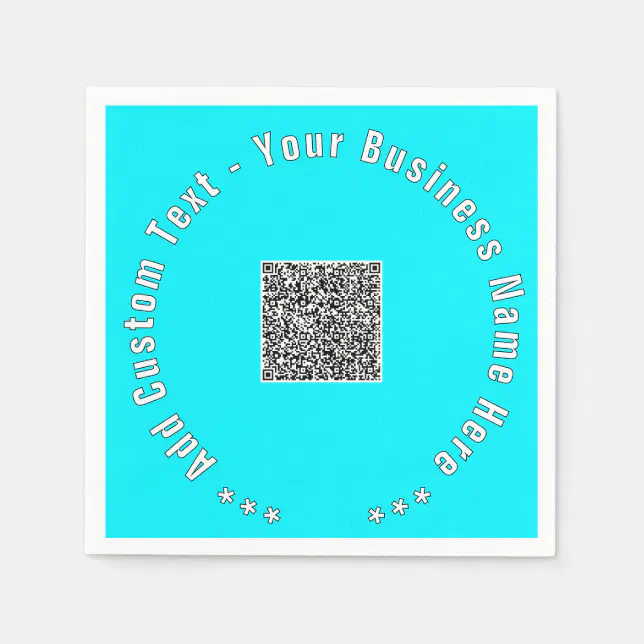 Your QR Code Custom Text and Colors Napkins | Zazzle