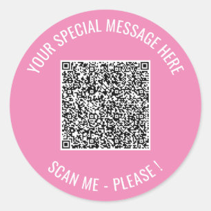 Your QR Code Custom Text and Colors Sticker Gift