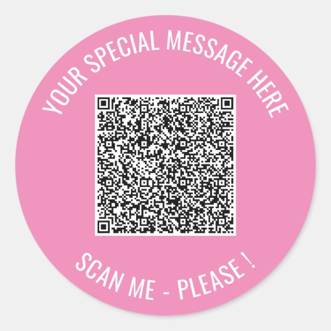 Your QR Code Custom Text and Colors Stickers Gift (Front)
