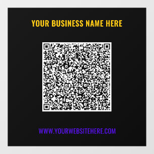 Your QR Code Custom Text and Colors Window Cling