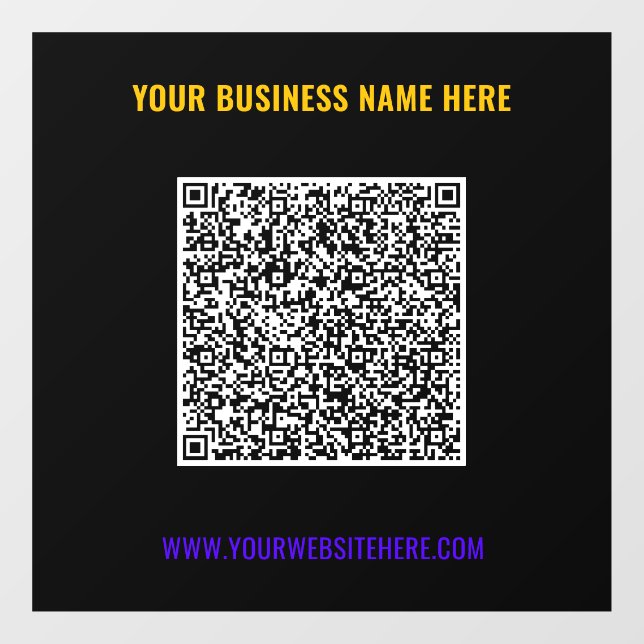 Your QR Code Custom Text and Colors Window Cling (Sheet)