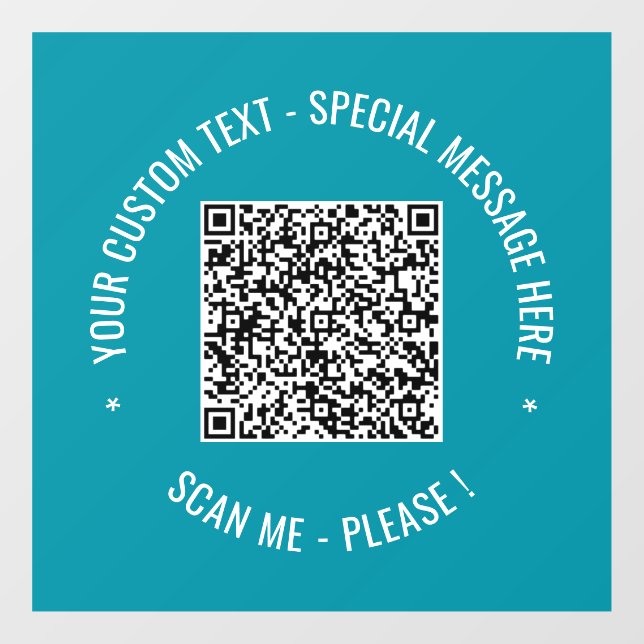 Your QR Code Custom Text and Colors Window Cling (Sheet)