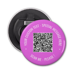 Your QR Code Custom Text Bottle Opener Example