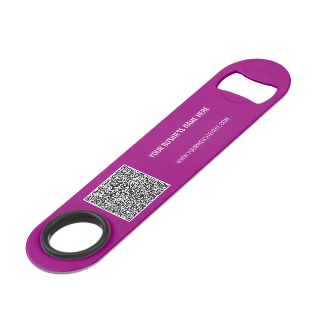 Your QR Code Custom Text Branded Bar Key Example (Back Angled)