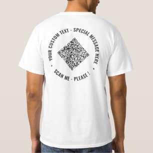Your QR Code Custom Text Branded T-Shirt Example