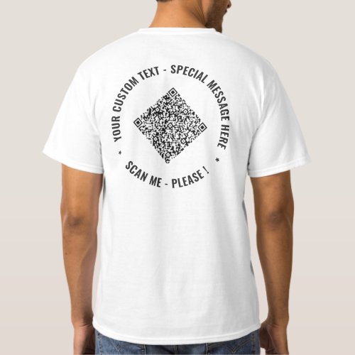Your QR Code Custom Text Branded T-Shirt Example