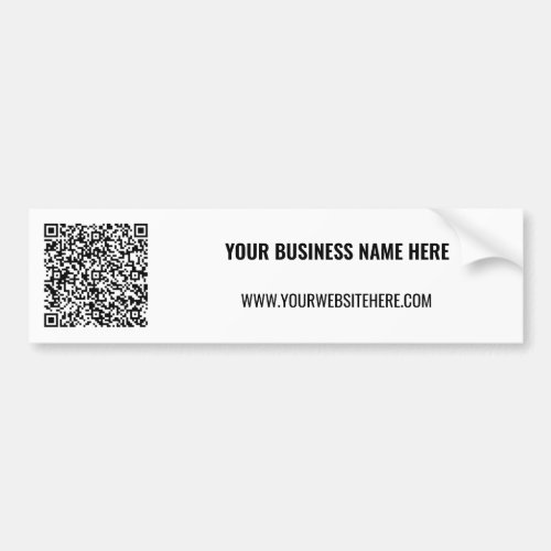 Your QR Code Custom Text Business Bumper Sticker