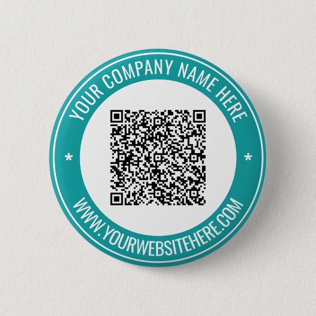 Your QR Code Custom Text Business Button Template (Front)