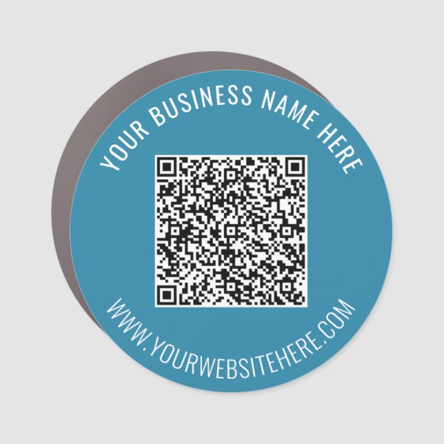 Your QR Code Custom Text Business Car Magnet (Front)